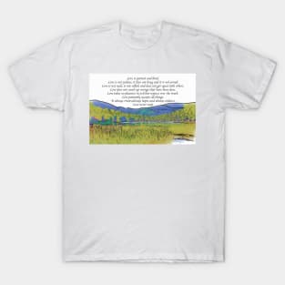 Love Is Patient: Mountain Lake In Watercolor T-Shirt